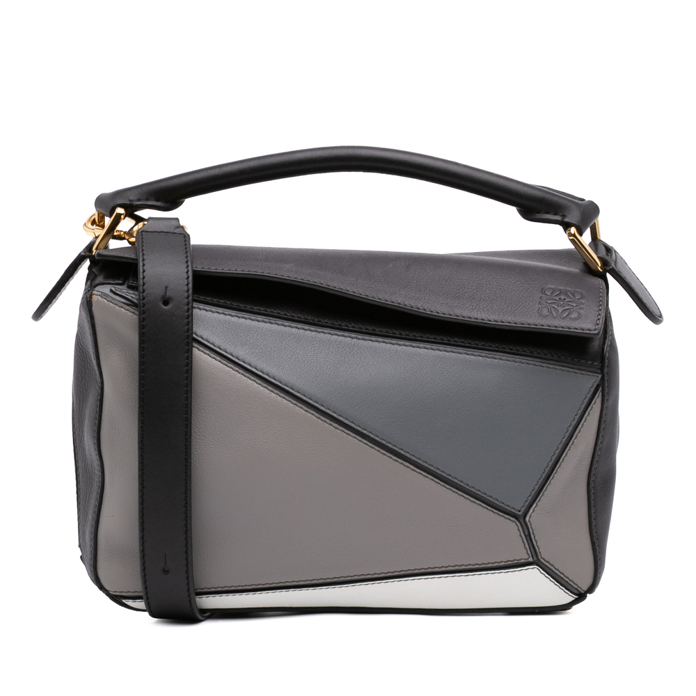 Pre-Loved LOEWE Medium Tricolor Calfskin Puzzle Satchel